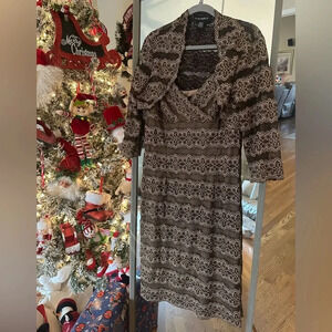 Cachet Formal Sequins Formal Dress With Shaw ‎ size 14. browng/gold